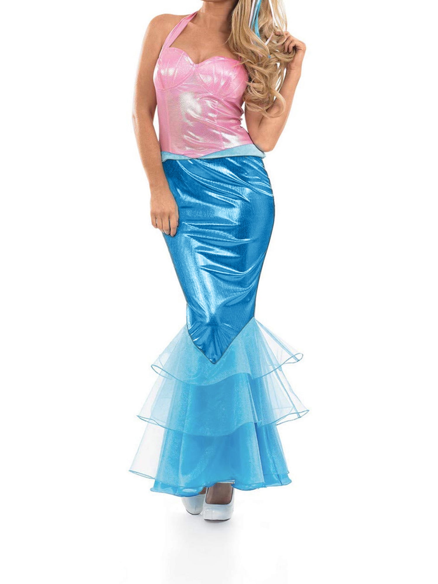 Peyakidsaa Women Halloween Mermaid Costume Cosplay Fancy Sequins Sheer