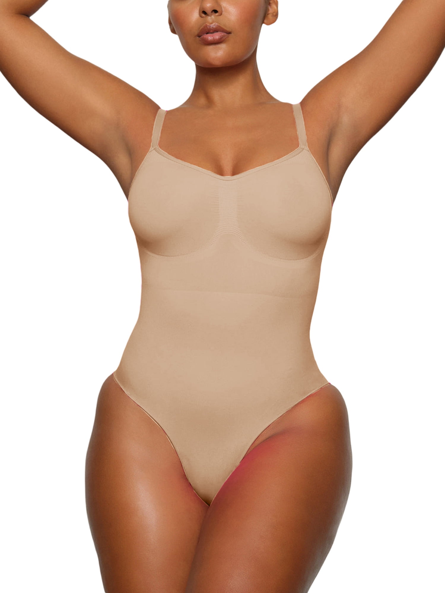 Peyakidsaa Women's Cami Bodysuit Tummy Control Shapewear Seamless