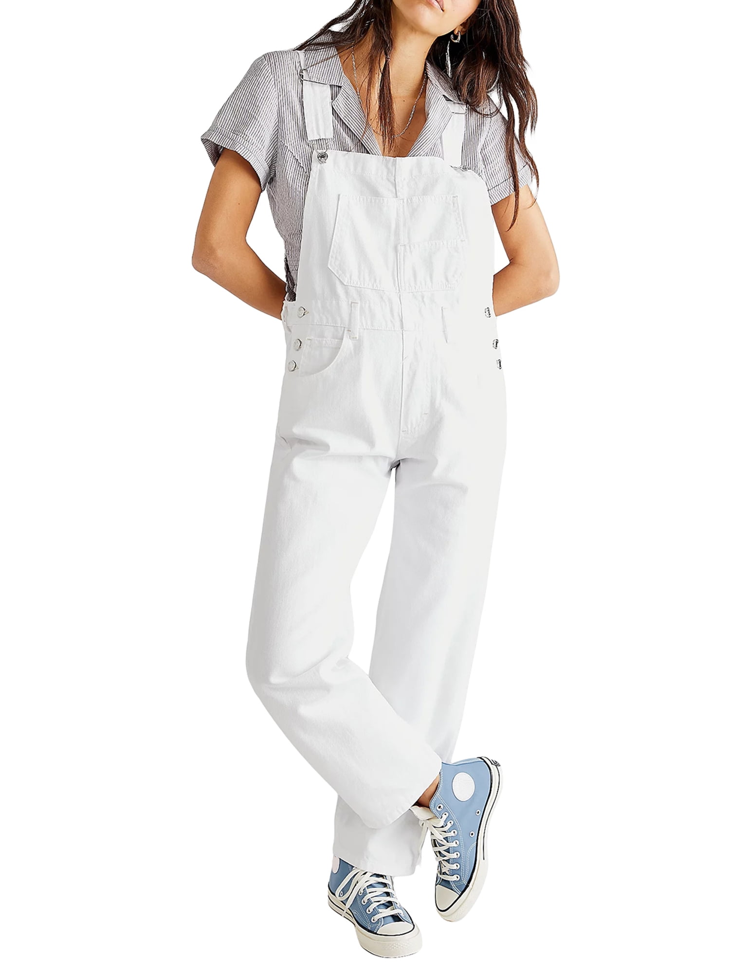 Call Me Victor White Denim Jumpsuit | The House Of Victor