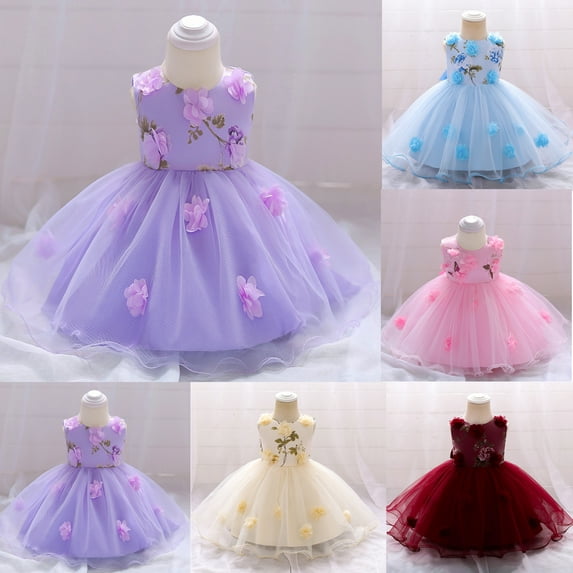 Peyan 3-24M Infant Newborn Baby Girl Princess Dress Birthday Party Christmas Formal Tutu Sleeveless Dresses