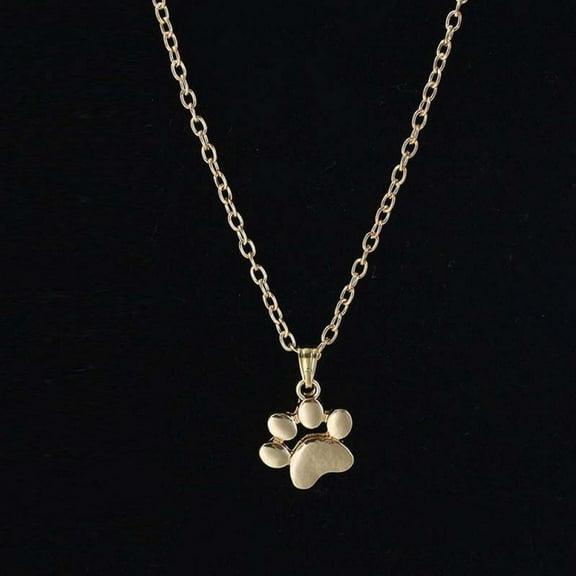 Peyan Gold Dog Paw Pendant Necklace