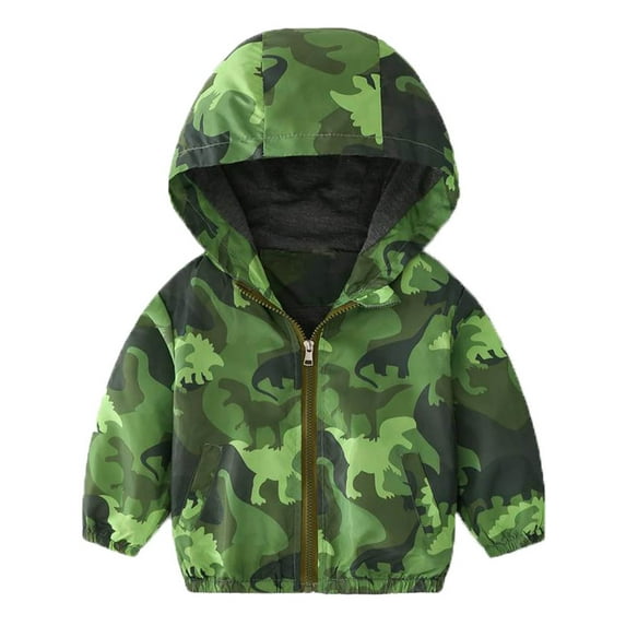 Peyan Kids Baby Boy Dinosaur Clothes Waterproof Windbreak Hooded Coat Jacket Outerwear