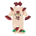thumbnail image 1 of Peyan Newborn Baby Girl Christmas Outfits Long Sleeve Romper Headband One-piece Fall Winter, 1 of 11