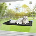 thumbnail image 1 of Peyela Cat Window Perch Hammock Bed Window Seat for Large Cats Indoor Sill Perch Mesh Black, 1 of 8