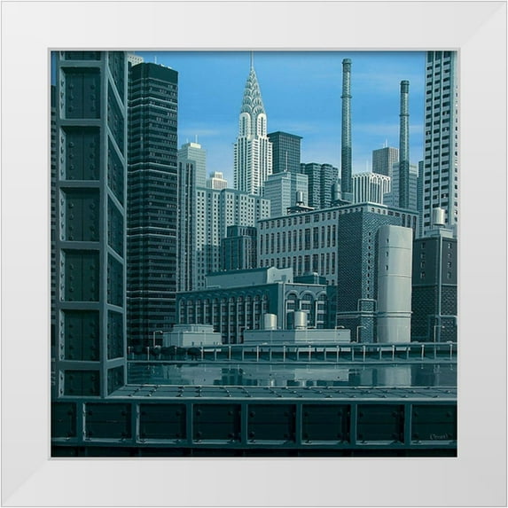 Peyret, Eric 15x15 White Modern Wood Framed Museum Art Print Titled - Blue Chrysler composition