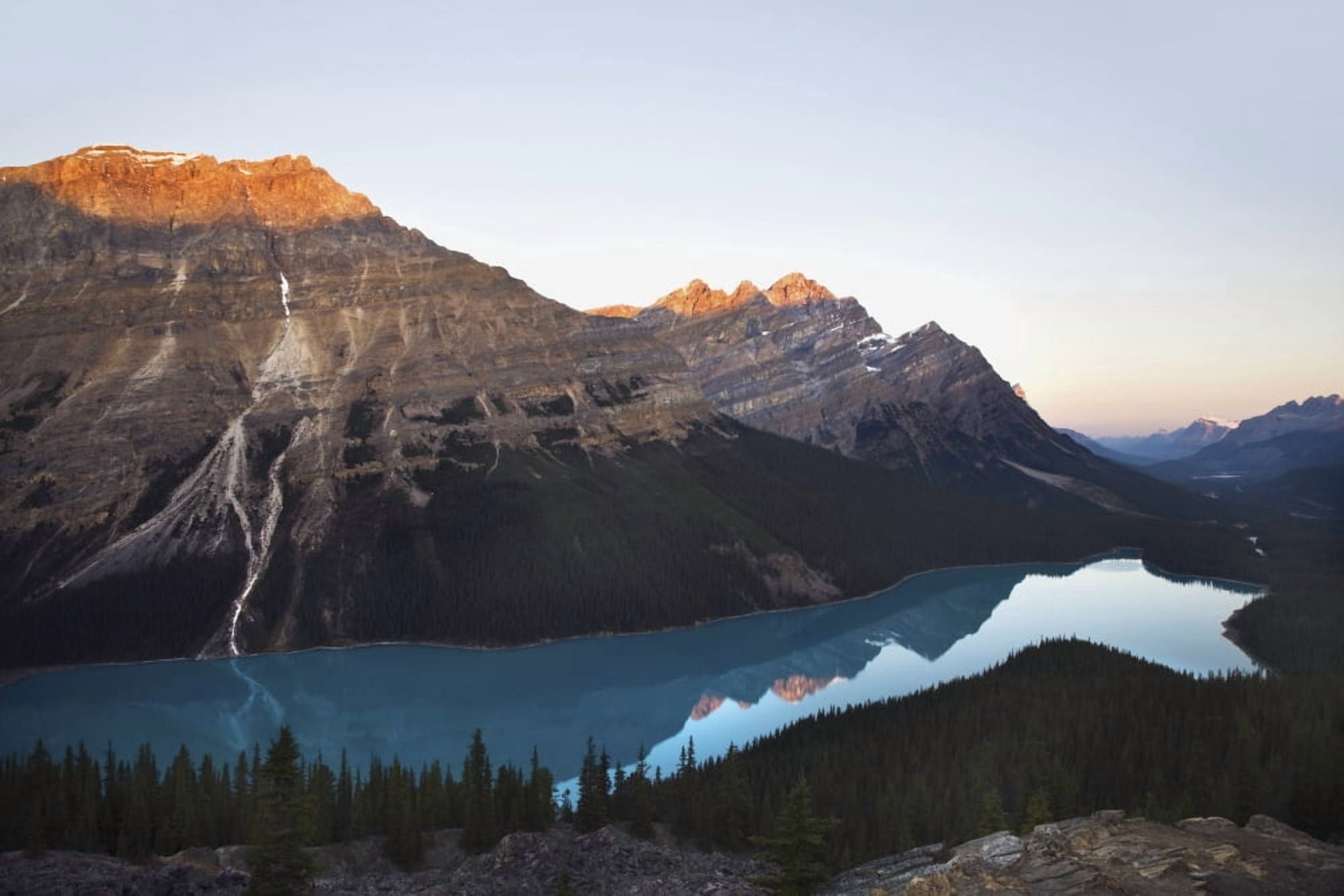Peyto Lake A Glacial Lake In Banff National ParkBanff Alberta Canada Canvas Art - Benjamin Rondel Design Pics (38 x 24)