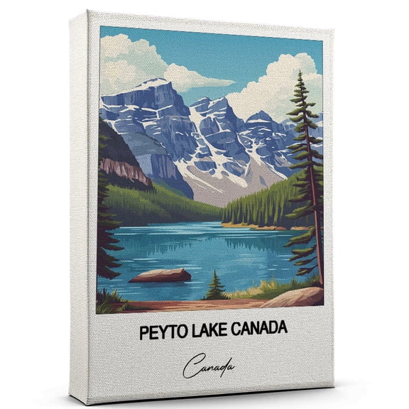 Peyto Lake Canada Travel Art Canvas  Modern Wall Art Inspired by Canada Canvas  Great Gift for Travel Lovers  Ready to Hang