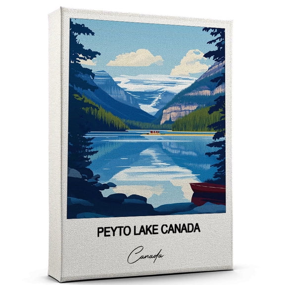 Peyto Lake Canada Travel Art Canvas  Modern Wall Art Inspired by Canada Canvas  Great Gift for Travel Lovers  Ready to Hang