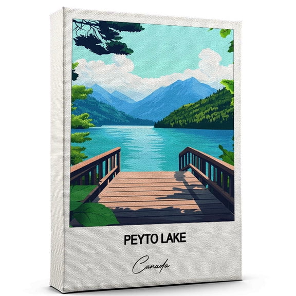 Peyto Lake Travel Canvas Wall Art Nature-Inspired Travel Decor with Scenic Views Canada Canvas Wall Print A Captivating Gift for Adventure Seekers