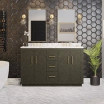 Peyton 60" Double Bathroom Vanity with Dark Oak Cabinet and Carrara Marble Top