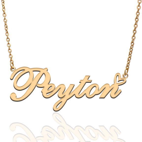 Peyton Custom Name Necklace Customized Personalized Plated Name Necklace for Mother Daughter Friendship Women Valentine's Day Christmas Birthday New Year Gold