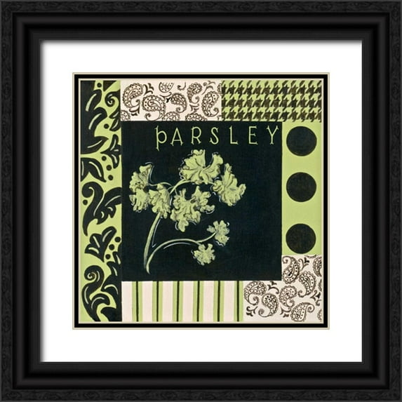 Peyton, Hanna 20x20 Black Ornate Wood Framed with Double Matting Museum Art Print Titled - Herbal Zest II