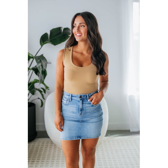 Peyton Hidden Denim Skirt - Medium Wash