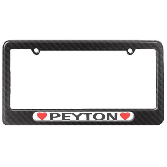 Peyton Love with Hearts License Plate Frame