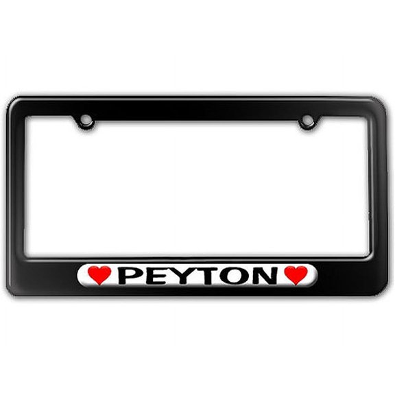 Peyton Love with Hearts License Plate Frame