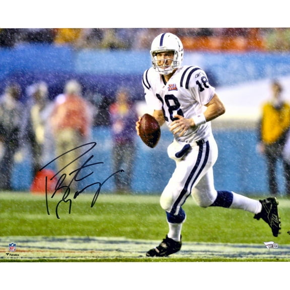 Peyton Manning Indianapolis Colts Autographed 16" x 20" Super Bowl XLI Running in Rain Photograph - Fanatics Authentic Certified