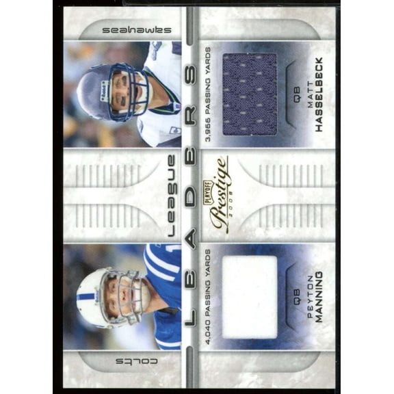 Peyton Manning/Matt Hasselbeck 2008 Playoff Prestige League Leaders Materials #4
