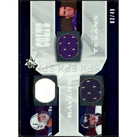 Peyton Manning/Matt Schaub/Joe Flacco Card 2008 SPx Winning Trios 49 #WT33