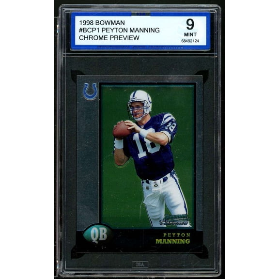 Peyton Manning Rookie Card 1998 Bowman Chrome Preview #BCP1 ISA 9 MINT