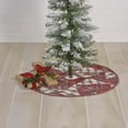 thumbnail image 1 of Farmhouse Tomato Red Patchwork Cotton Peyton Christmas Decor Patchwork Rope Chambray Round Tree Skirt, 1 of 4