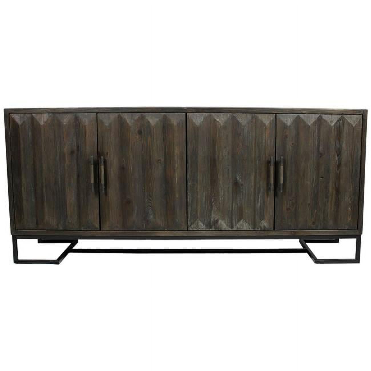 Aliso Peyton Dark Brown Reclaimed Pine 4-Door Sideboard