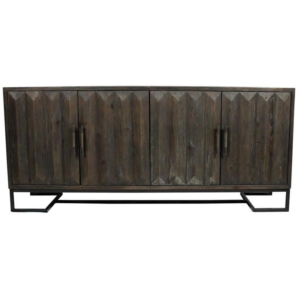 Aliso Peyton Dark Brown Reclaimed Pine 4-Door Sideboard