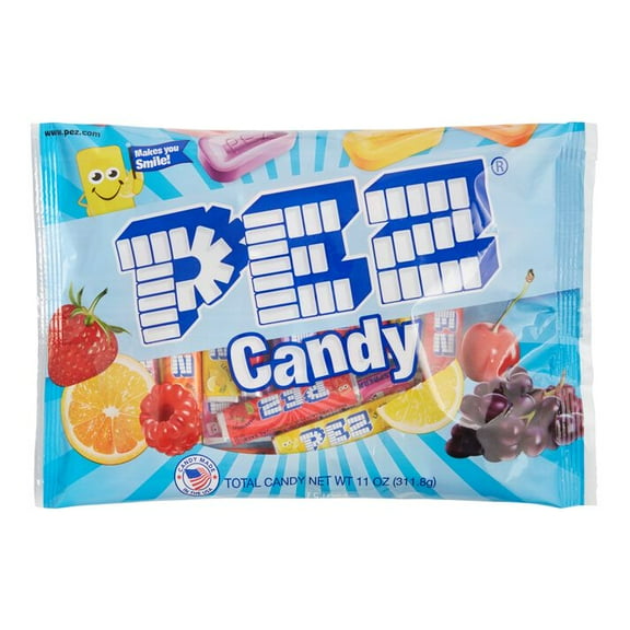 Pez Assorted Fruit Candy Refills Bag 11 oz.