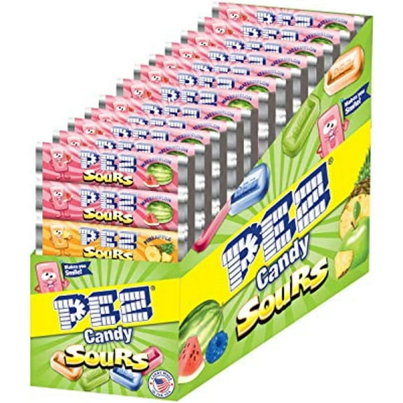 PEZ Candy PEZ Refills, BCF26 6- Packages, (Pack of 12) Sourz Candy 72 Count