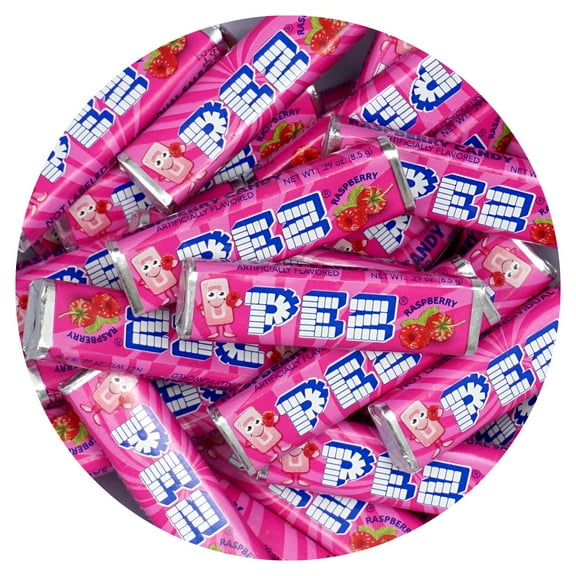 Pez Candy Refills, Raspberry Flavor, 1 Pound Bulk Bag (Approx. 40 Pieces), Hard Candy Wrapped