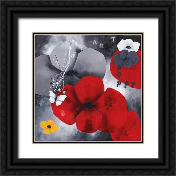 Pfaadt Aurelie 20x20 Black Ornate Wood Framed with Double Matting Museum Art Print Titled - Art Poppy