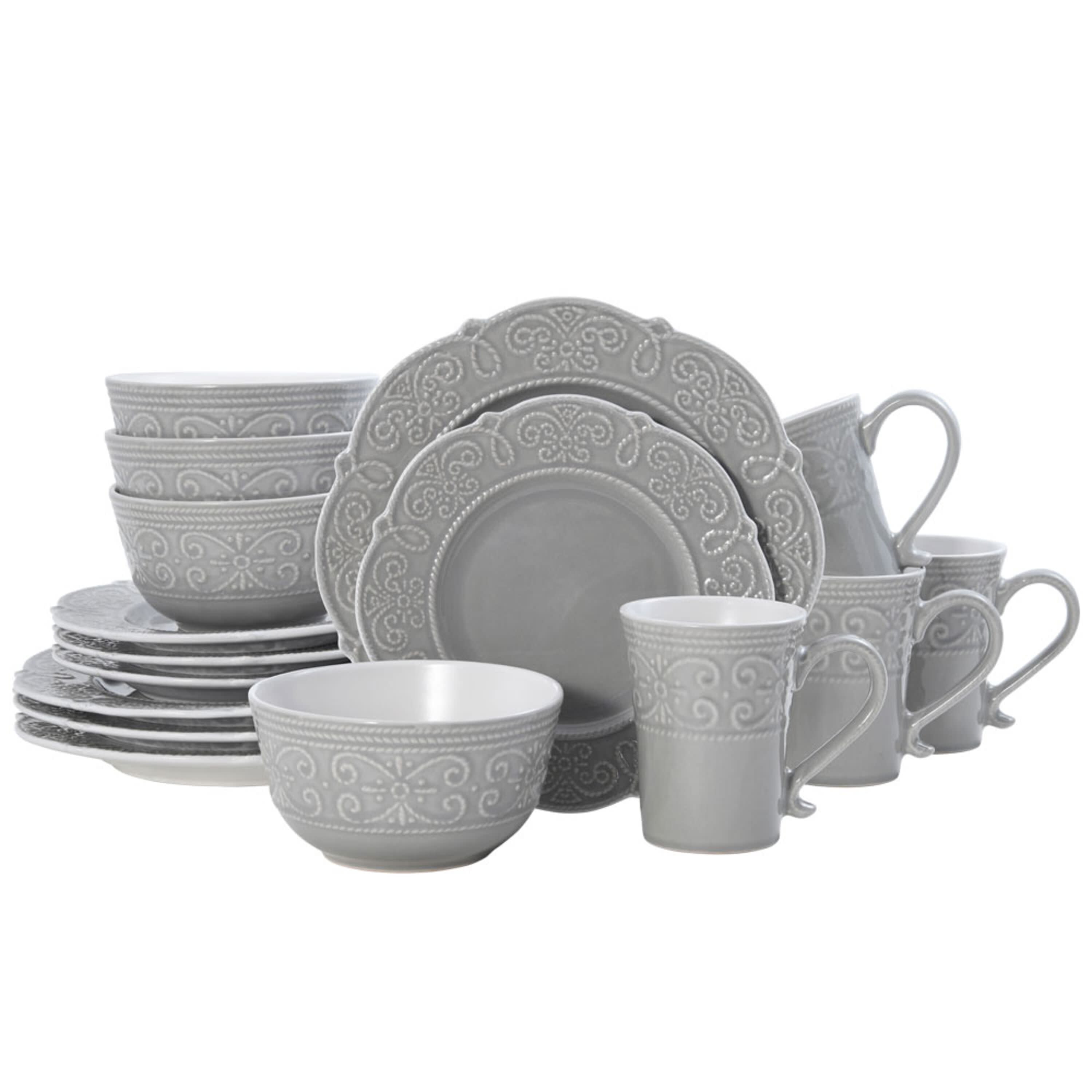 Pfaltzgraff® Abby 16-Piece Dinnerware Set Round Gray - Walmart.com