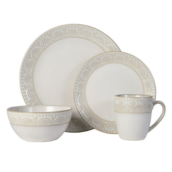 Pfaltzgraff Amelia Cream Stoneware 16-Piece Dinnerware Set