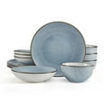 thumbnail interactive-video image 1 of Pfaltzgraff Arlie 12 Piece Stoneware Dinnererware Set Blue, 1 of 5