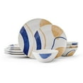 thumbnail image 1 of Pfaltzgraff Artful Circles 12 Piece Stoneware Dinnerware Set Off White, 1 of 10