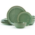 thumbnail image 1 of Pfaltzgraff Carrie 12 Piece Stoneware Dinnerware Set Green, 1 of 9