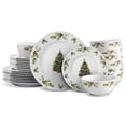 thumbnail interactive-video image 1 of Pfaltzgraff Christmas Day 24 Piece Porcelain Dinnerware Set White, 1 of 5
