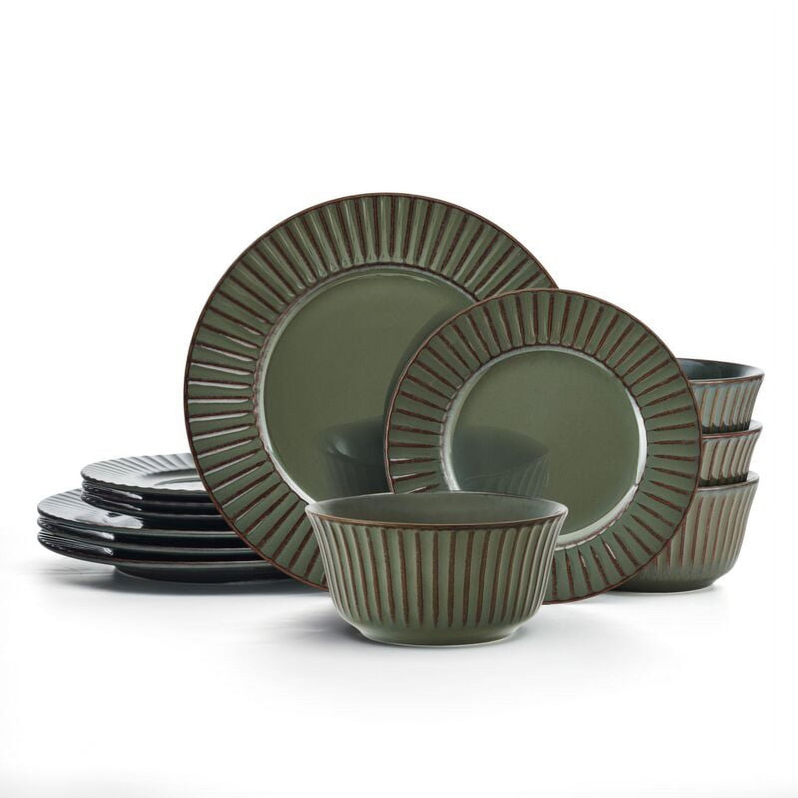 Pfaltzgraff Dannie 12 Piece Stoneware Dinnerware Set Gray