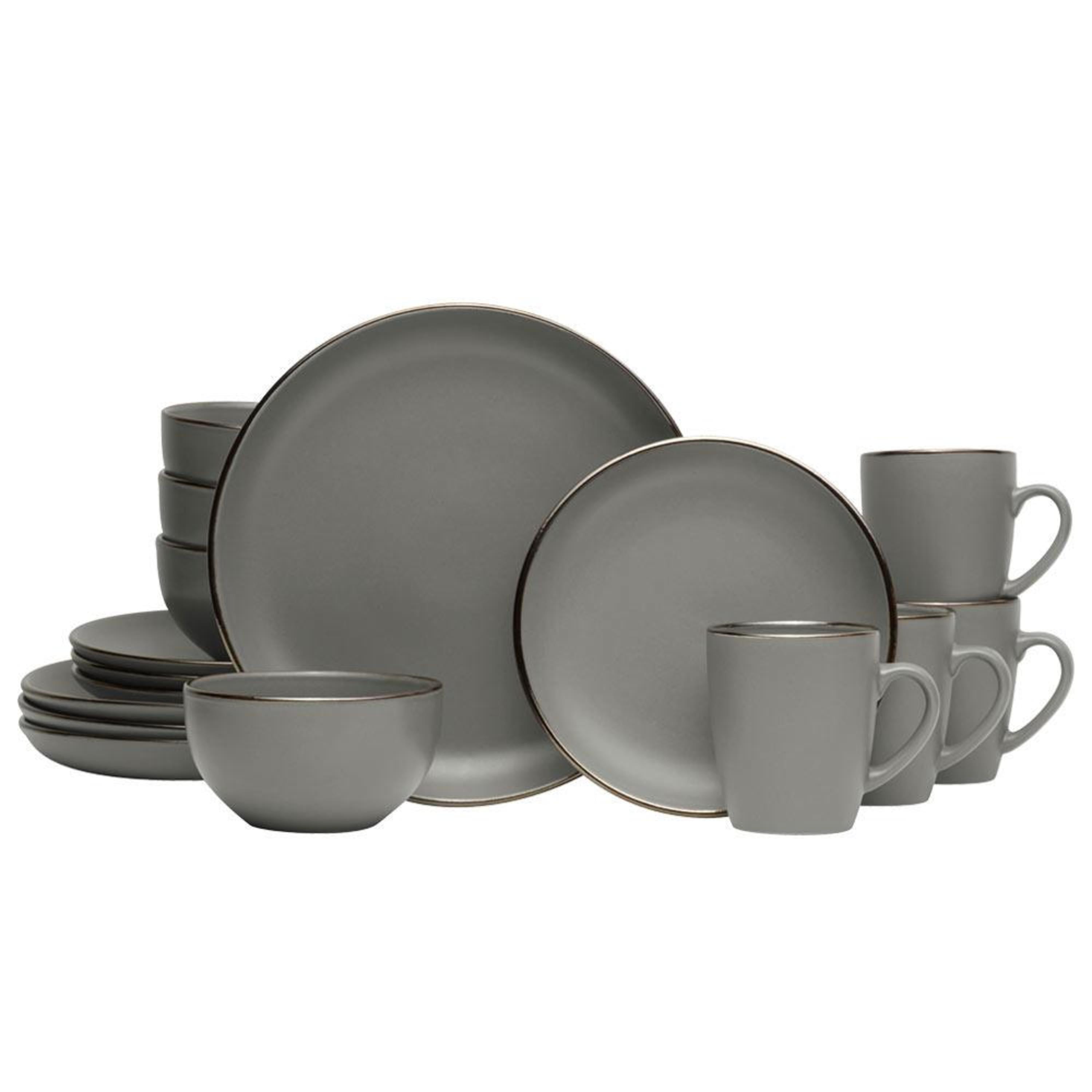 Pfaltzgraff Hadlee 16-Piece Dinnerware Set - Grey
