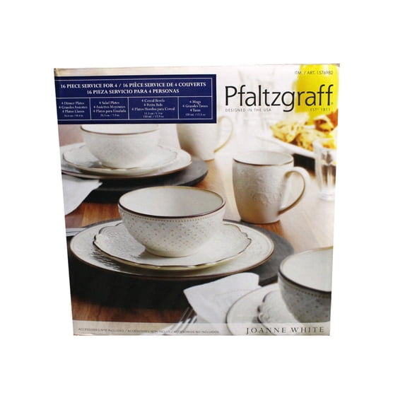 Pfaltzgraff Joanne White 16 Piece Dinnerware Set