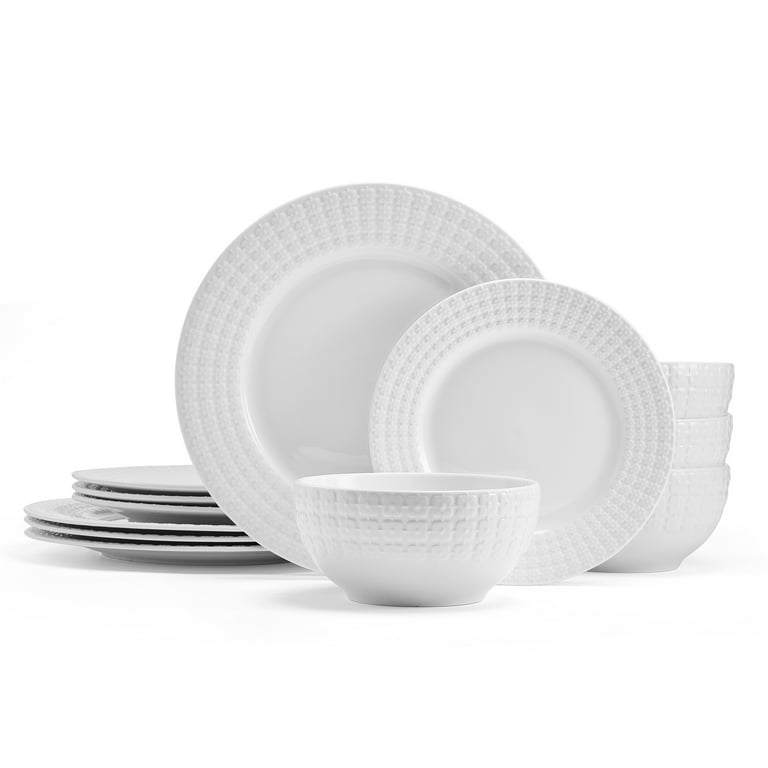 Pfaltzgraff Lexi 12 Piece Porcelain Dinnerware Set White