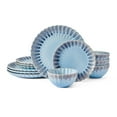 thumbnail interactive-video image 1 of Pfaltzgraff Lucinda 12 Piece Stoneware Dinnerware Set Blue, 1 of 12
