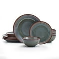 thumbnail interactive-video image 1 of Pfaltzgraff Mackensie 12 Piece Stoneware Dinnerware Set Blue, 1 of 5