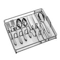 thumbnail interactive-video image 1 of Pfaltzgraff Mirage Frost  18.0 Stainless Steel 42-Piece Flatware Set with Caddy, 1 of 13