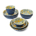 thumbnail image 1 of Pfaltzgraff Tranquil Elegance 12 Piece Stoneware Dinnerware Set Off White with Yellow Flowers and Blue Accents, 1 of 11