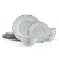 Pfaltzgraff Trellis 12 Piece Dinnerware set Stoneware in White