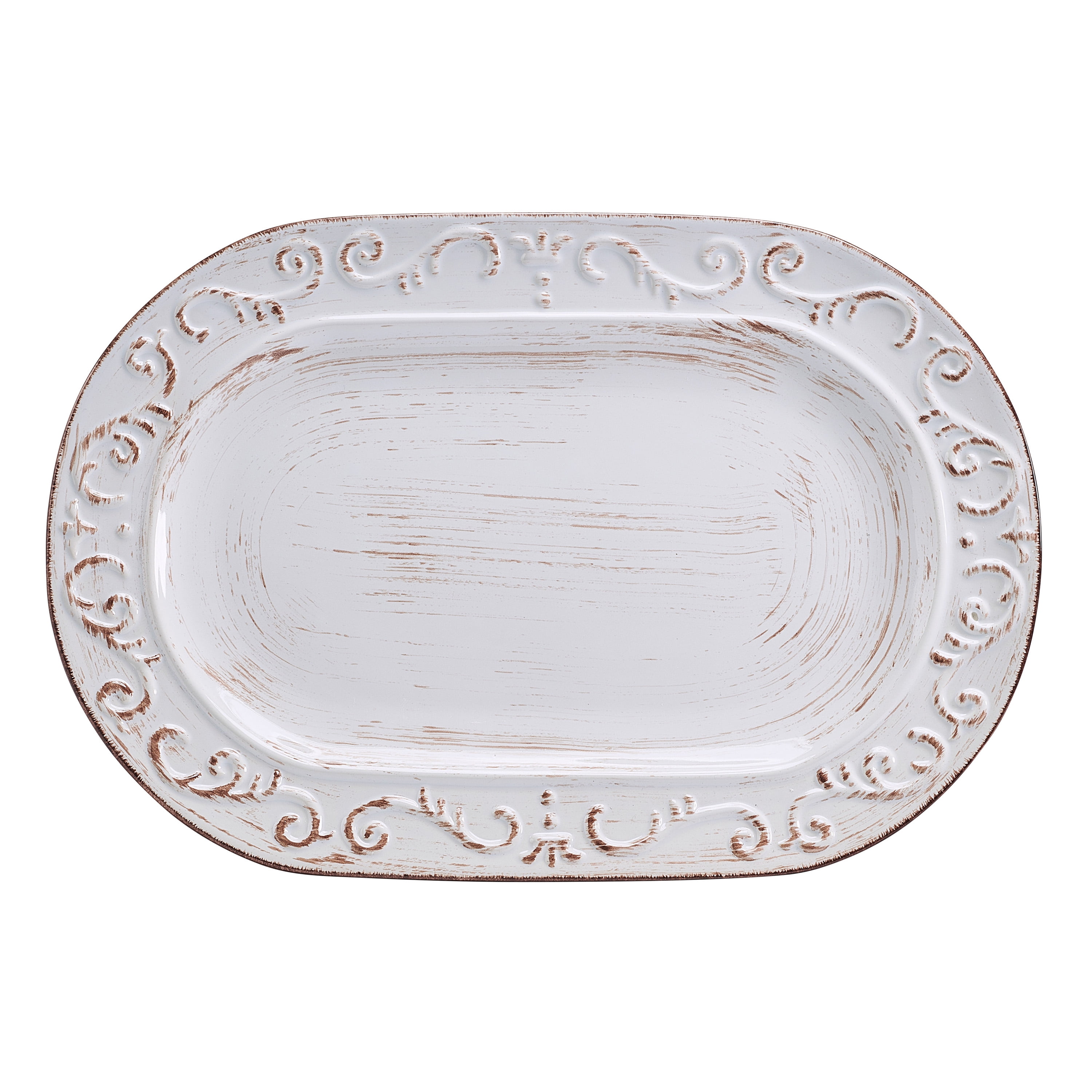 Pfaltzgraff Trellis inch Stoneware Oval Platter White