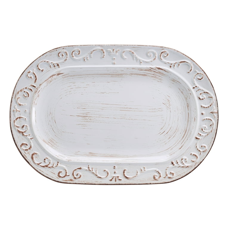 Pfaltzgraff Trellis inch Stoneware Oval Platter White