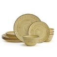 thumbnail interactive-video image 1 of Pfaltzgraff Trellis Sunflower Yellow 12 Piece Stoneware Dinnerware Set Yellow, 1 of 10