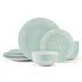 thumbnail interactive-video image 1 of Pfaltzgraff Venice 12 Piece Melamine Dinnerware Set Teal, 1 of 5