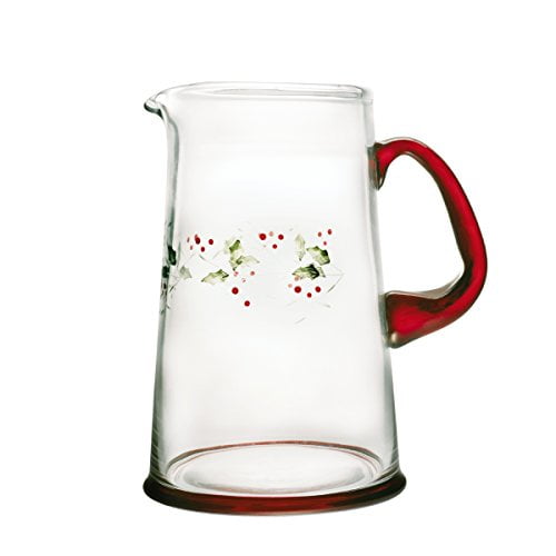 Pfaltzgraff Winterberry 2.5 Qt Handpainted Glass Water Pitcher